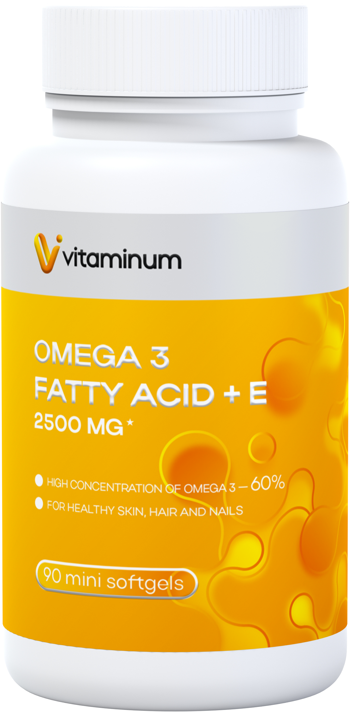  Vitaminum ОМЕГА 3 60% + витамин Е (2500 MG*) 90 капсул 700 мг   в Крыме
