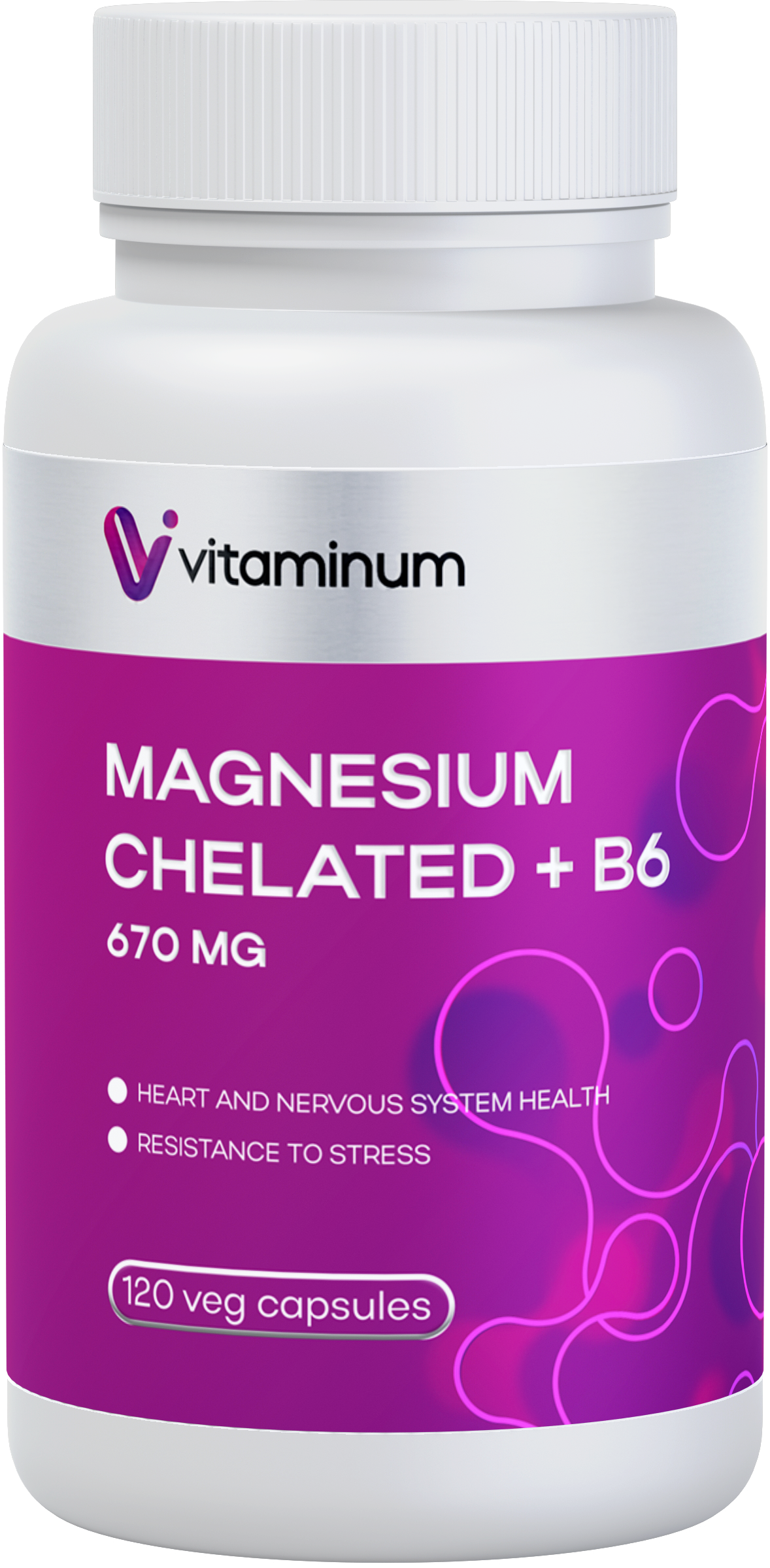  Vitaminum МАГНИЙ ХЕЛАТ + витамин В6 (670 MG) 120 капсул 800 мг  в Крыме